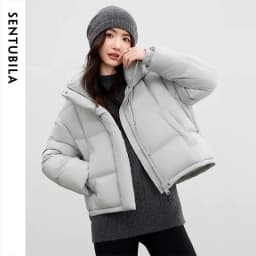 SENTUBILA Women's Winter Down Jacket 90% White Duck Down Puffy Puffer 2026 Winter Petite Bubble Coat Warm Outerwear W54YC1771X