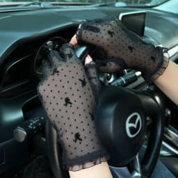 Sexy Mesh Lace Sunscreen Half Finger Gloves Cosplay Stage Performance Etiquette Summer Women Breathable Thin Driving Cycling
