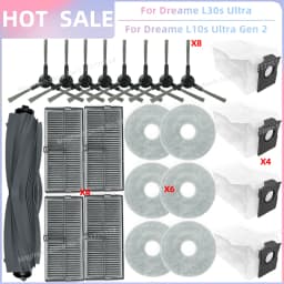 Fit For Dreame L10s Ultra Gen 2 / L30s Ultra/ L30 Pro Ultra, Dreame L40 Ultra AE/L40s Ultra CE Parts Brush Filter Mop Bag