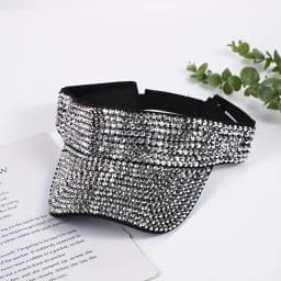 New Women's Shiny Rhinestone Sun Hat Adjustable Acrylic Baseball Cap suitable for outdoor activities holiday parties casual wear