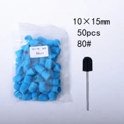 50PCS Green Nail Sanding Caps Bands With Rubber Drill Polishing Nail Art Rotating Remove Burrs Manicure Pedicure Accessory Tool