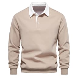 2025 Spring Autumn Polo Neck Sweatshirts for Men Fashion Smart Casual Cotton Mens Hoodies Sweatshirts High Quality Pullover Tops
