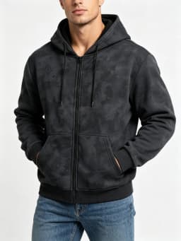 Men Tie Dye Zip Up Hoodie Heavyweight Full Zip Hooded Sweatshirt European High Street Loose Streetwear Autumn Casual Outerwear J