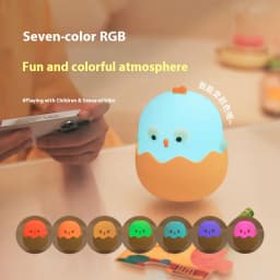 Led Children Touch Night Light Soft Silicone USB Rechargeable Bedroom Decor Gift Animal Egg Shell Chick Bedside Lamp