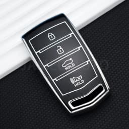 For HYUNDAI 2020 Genesis G70 G80 EQ900 G90 4 Bottons TPU Car Smart Key Case Cover Auto Key Fob Shell Protector Accessories