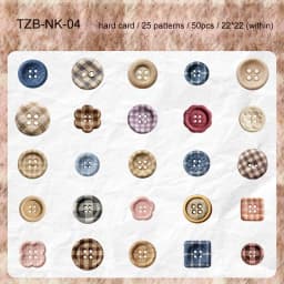 JIANWU Button Series Vintage Button Shaped Landscape Material Collage Scrapbooking Sticker Creative DIY Journal Stationery
