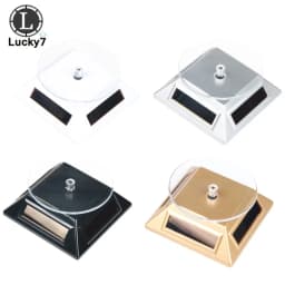 360 Turntable Solar Showcase Rotating Jewelry Watch Ring Phone Stand Display Jewelry Organizer Jewelry Display Stand 4 Colors