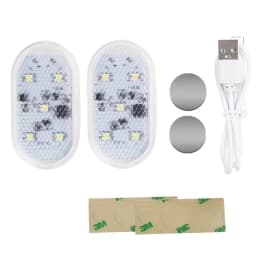 2 PCS LED Magnetically Car Door Lights USB Rechageable Welcome Light Car Interior Night Lamp for Anti-collision Warning Lighting