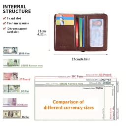 GERUOLA Vintage Leather Men's Wallet - Ultra-Thin RFID Blocking, Top-Grain Cowhide, Multi-Card Holder with Security Snap Button,