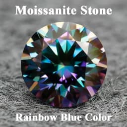 Moissanite Stone Round Cut Rainbow Purple Color DIY Charms Jewelry Making Ring Necklace Earrings Main Materials Certificate