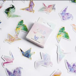 46Pcs Starry Night Thousand Paper Cranes Stickers for Scrapbooking Journal Planner Decorative Diary Labels Stationery Phone Albu