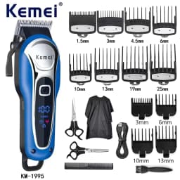 Kemei Hair Clipper for Man KM-1995 Professional Precision Adjustment Cordless Hair Trimmer Rechargeable Haircut Machine
