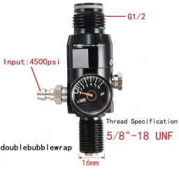 Regulator Valve 5/8-18UNF or M18*1.5 Regulator Valve 4500psi High Tank Regulator Cylinder Diving Aquarium Plant CO2 Tank Dive