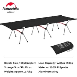 Naturehike XJC04 Folding Camping Cot Height Adjustable Ultralight Backpacking Cot Portable Camping Bed for Camping Hiking Travel