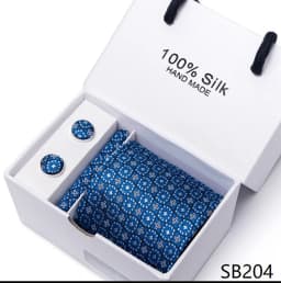Classic Style 65 Colors Sales Silk Tie Handkerchief Cufflink Set Men Necktie Box Solid Color Sky Blue Fit Wedding Office Cravat