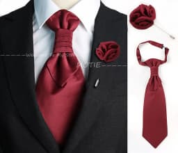 Newest Men's Soild Color Tie Brooch Set Red Ajustable NeckTie Luxury Gemstone Brooch Classic Suit Tuxedo Groom Wedding Accessory