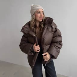 Winter Short Thick Hooded Puff Down Jacket Female Warm Loose Brown Jackets Women White Duck Down Zipper Parker Cotton Outwears