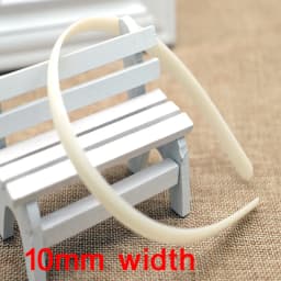 10pcs ABS Plain Headband Base 10-25 MM No Teeth Headbands White Plastic Head Hoop Bezel for DIY Girls Woman Hairwear Accessories