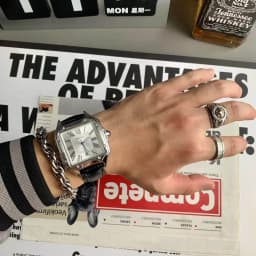 Luxury Watch for Men Square Rectangle Reloj Sliver Orologio Black Leather Strap Stainless Steel Quartz Wristwatch Male Man Clock