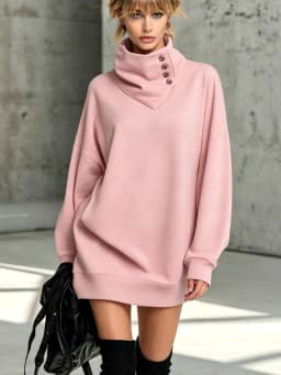 Vintage Niche Design Button Placket High Collar Long Sleeve Top For Women Fashion Simple Loose Daily Versatile Solid Color Top