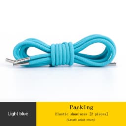 Round Elastic Shoelaces for Sneakers Metal Head Shoe Laces Outdoor Leisure Shoelace for Women Man Shoestrings Accessories 1 Pair