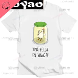 ME SUDA LA POLLA Cute Chicken Cartoon Print Tshirt Men Women Casual Cotton Unisex Sports Top T Shirt Streetwear Creativity Shirt
