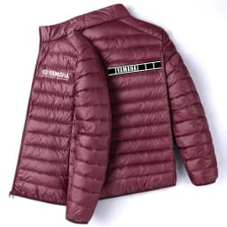 Men Yamaha Racing Graphic Light Puffer Jacket Stand Collar Zip Up Warm Motorcycle Biker Windproof Coat Winter Casual Outerwear