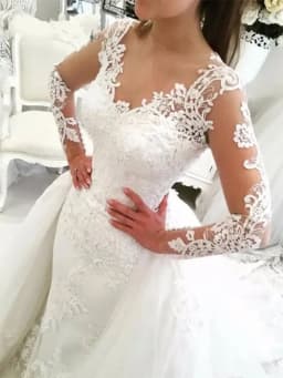 New 2 in 1 Arabic Amazing Detachable Train Mermaid Wedding Dress Long Sleeve Lace Bridal Wedding Gowns