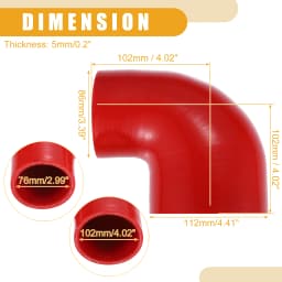UXCELL 51mm ID to 63mm ID 51mm ID to 76mm ID Universal 90 Degree Elbow Silicone Hose Coupler Turbo Intercooler Intake Piping