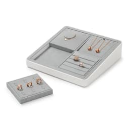 Oirlv Gray Jewelry Display Set Shop Cabinet Display Props Necklace Display Bust Jewelry Store Ring Earrings Bangle Tray