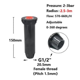 Pop-up Sprinklers Replacement Scattering Nozzles 0~360 Degree Adjustable Garden Park Farm Grass Lawn Crops Irrigation Tool