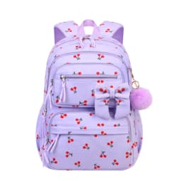3pcs/set school backpack for girls cherry pattern primary school girl Corduroy backpack kids bookbag lunch bag pencil bag set