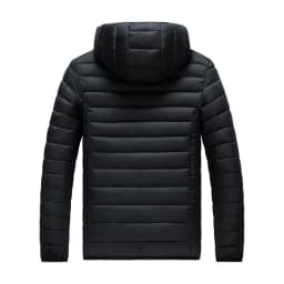 2024 New Men's Lightweight Padded Jackets Autumn Spring Warm Demi-season Hooded Zip-up Parka Black Big Size Coat Male Outerwear