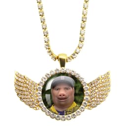 John Pork Is Calling Answer Call Phone Humor Funny Pig Graphic Glass Cabochon Angel Wings Pendant Necklace Jewelry Giftwholesale