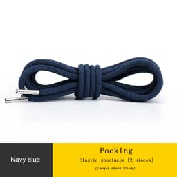 Round Elastic Shoelaces for Sneakers Metal Head Shoe Laces Outdoor Leisure Shoelace for Women Man Shoestrings Accessories 1 Pair