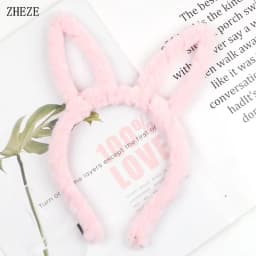 1pc Cute Plush Hair Hoop for Washing Face Skincare Kawaii  Bunny Ear Shaped Headband for Women Girls Wear Daily Hair Accessories