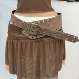 Punk Studded Irregular Tortoise Belt Hairy Cross Chain Pu Personalized Belt Spice Girls Dark Jeans Accessory Belt