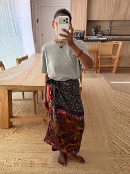Fashion Patchwork Print Women's Skirt Wrap Tie Long Midi Straight Loose Short Skirts Chic 2026 Spring Autumn New Street Wear