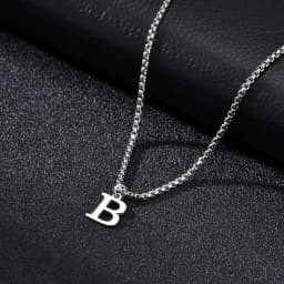 Vnox Simple A-Z Letter Necklace for Men, Waterproof Stainless Steel 26 Letters Pendant Necklace,Men’s Minimal Initial Necklace