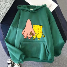 2026 New Fun SpongeBob SquarePants And Patrick Star Men's Fashion Sports Couple Style Plus Big Hoodie