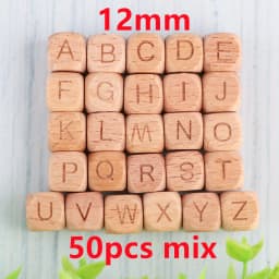 20/30/50Pcs Beech Wooden Round Beads Hexagon Letter Beads Eco-Friendly DIY Bracelet Jewelry Pendant Accessories