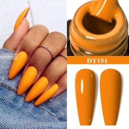 MEET ACROSS 7ml Orange Red Pink Gel Nail Polish Laser Sparkling Soak Off Semi Permanent Nail Art UV Gel Varnishes Spring Summer