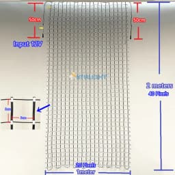 DC12V 5cm Spacing 1M (20 Pixels) * 2M (40 Pixels) Addressable RGB Intelligent Bold LED Pebble/Seed Flexible Matrix Grid Screen