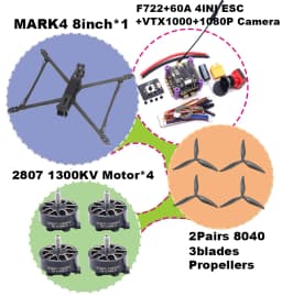 BCUBE MARK4 V2 8/9/10inch F722 Flight Control 45/60A 4INI ESC Rack Drone FPV Carbon Fiber PV Racing Drone Quadcopter Freestyle