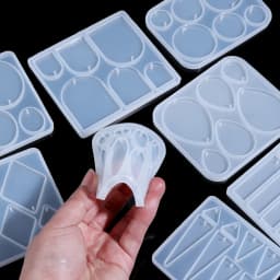 1pc Geometric Earring Pendant Silicone Mold Epoxy Resin Mould For DIY Ornaments Necklace Charms Jewelry Making Tools Accessories