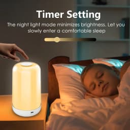Smart Touch LED Night Light RGB CCT Dimmable Desk Light 3600mAh Battery Rechargeable Bedside Table Lamp for Bedroom Decoration
