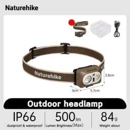 Naturehike Headlamp Induction Head Lamp Built-in Battery USB Rechargeable Flashlight Outdoor Camping Fishing Sensor Headlight