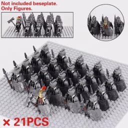 Mini Middle Ages Lord Rings Medieval Dwarf Wild Boar Goat Chariot Army Figures Building Blocks Bricks Kids Toys Christmas Gift