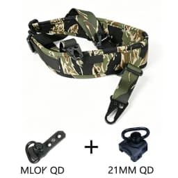 Tactical Adjustable 1/2 Point Crossbody Rope Nylon Rifle Shoulder Strap Outdoor Hunting AR15 Sling with M-system QD+21MM QD