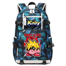 Kirby Cartoon Print Student Backpack Large Capacity Travel School Bag for Kids Teens